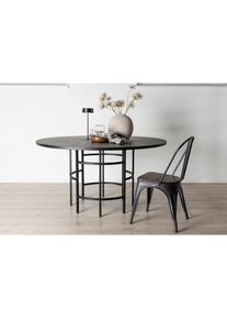 Livetastic , Schwarz , Metall, Holzwerkstoff , furniert , rund , 140x74x140 cm , Esszimmer, Esszimmertische, Esstische, Esstische rund