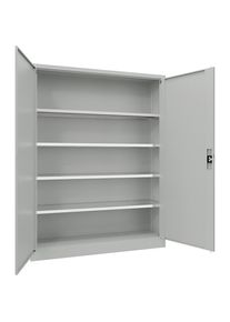 eurokraft pro Stalen kast met vleugeldeuren, 4 legborden, breedte 1500 mm, H x B x D 1950 x 1500 x 400 mm, lichtgrijs