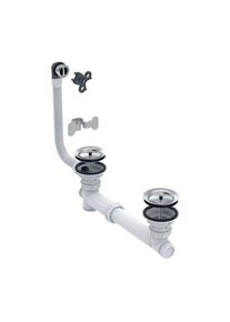 Geberit Ablauf- und &Uuml;berlaufgarnitur f&uuml;r 503127001 Mehrzweckbecken mit zwei Becken, &Uuml;brelauf rund