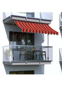 Klemmmarkise - Balkonmarkise JAM | 1,95 x 1,20 m | Gestell: anthrazit | Stoff: Multi, orange