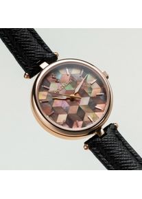 Holzkern Holzuhr Mirrormaze (Perlmutt/Ros&eacute;), Damen, Naturholz