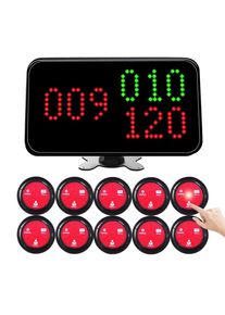 Wireless Call Bell for Restaurant Waiter System Table Vibration Bell Button Beeper Host Number, Monitor for Bar, Cafe, Hookah