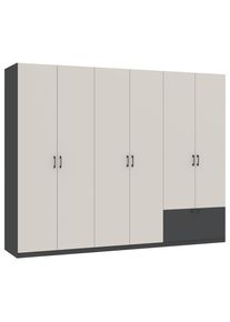 M&Ouml;BELIX M&ouml;belix , Anthrazit, Kaschmir , Holzwerkstoff , 3 F&auml;cher , 1 Schublade(n) Schubladen , 269x210x54 cm , Schlafzimmer, Kleiderschr&auml;nke, Dreht&uuml;renschr&auml;nke