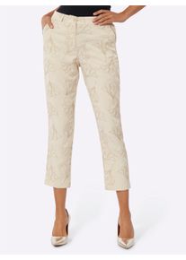 Damen 7/8-Hose mit r&uuml;ckw&auml;rtigem Dehnbund in sand ,Gr&ouml;&szlig;e 48, WITT, 100% Lyocell