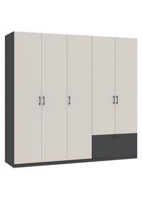 M&Ouml;BELIX M&ouml;belix , Anthrazit, Kaschmir , Holzwerkstoff , 3 F&auml;cher , 1 Schublade(n) Schubladen , 225x210x54 cm , Schlafzimmer, Kleiderschr&auml;nke, Dreht&uuml;renschr&auml;nke