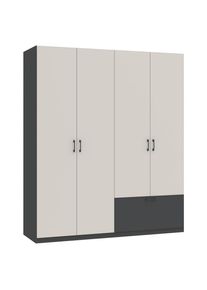 M&Ouml;BELIX M&ouml;belix , Anthrazit, Kaschmir , Holzwerkstoff , 2 F&auml;cher , 1 Schublade(n) Schubladen , 180x210x54 cm , Schlafzimmer, Kleiderschr&auml;nke, Dreht&uuml;renschr&auml;nke