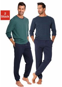 Le Jogger Heren Pyjama in petrol, marine ,maat 44/46, Witt, 100% Katoen