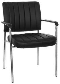 Besucherstuhl Somos Chromfarben/Schwarz