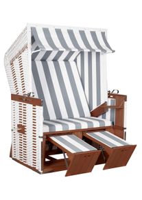 Strandkorb Profi Nordsee Sylt Mahagoni/Grau/Wei&szlig;
