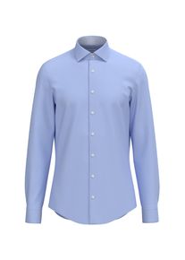 Businesshemd Seidensticker "Schwarze Rose", Herren, Gr. M (40), normale &Auml;rmell&auml;ngen, blau, 100% Baumwolle, unifarben, tailored fit, 2-Knopf-Manschette, Hemden Businesshemd, Shaped 1/1 Kentkragen Uni