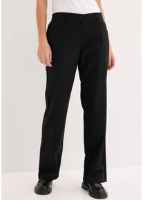 Leinenhose bonprix, Damen, Gr. 40, N-Gr, schwarz, Leinenmischung, Obermaterial: 55% Leinen, 45% Baumwolle, unifarben, festlich, loose fit lang, Hosen Leinenhose, aus Leinen-Baumwoll-Mix, Loose Fit, komfortable Leibh&ouml;he