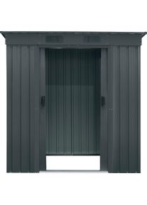 Ger&auml;tehaus Pergart "Leipzig II 64", grau (anthrazit), Metall, Ger&auml;teh&auml;user, Ger&auml;tehaus, aus verzinktem und lackiertem Stahlblech, mit Pultdach