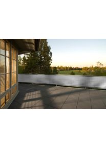 Balkonsichtschutz Floracord, grau (grau, wei&szlig;), B:500cm H:90cm, Kunststoff, Markisen, Balkonsichtschutz, BxH: 500x90 cm, grau/wei&szlig;