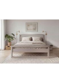Massivholzbett OTTO HOME "Wellow, Kaschmir-Beige-Beige, Kiefer, inklusive Lattenrost", kaschmir, beige, kaschmir, beige, kaschmir, beige, beige, B:148cm H:86cm L:211cm, Betten, Massivholzbett, nordisch-modern, bis 180 kg belastbar, FSC & Made in Europe