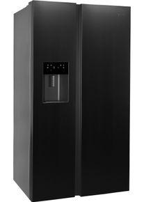 Bauknecht Side-by-Side "SBS IW D90 Black", Energieeffizienz: D, edelstahloptik schwarz, B:91cm H:179cm T:70,5cm, K&uuml;hlschr&auml;nke, Wasser- und Eisw&uuml;rfelspender &ndash; Wasser, Crushed Eis & Eis jederzeit, Side-by-Side