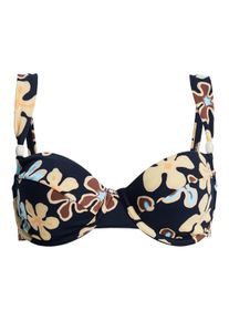 B&uuml;gel-Bikini-Top Roxy "Nostalgic Feel Underwire Dcup", Damen, Gr. XL, bunt (anthrazit nostalgic feels ful), Obermaterial: 85% Polyester, 15% Elasthan., Bikini-Oberteile B&uuml;gel-Bikini-Top