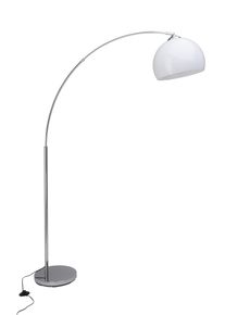 Brilliant Bogenlampe "Vessa - Bogenstehleuchte", wei&szlig; (chromfarben, wei&szlig;), 1, &Oslash; 30cm H: 166cm, 1 Stk., Leuchten, Stehlampe Wohnzimmer, H 166 cm, B 122 cm, E27-Fassung, Bogenleuchte, Bogenlampe