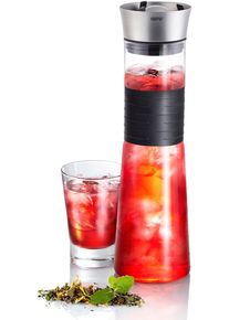 Karaffe Gefu "CASCADA", transparent, H:30,3cm &Oslash;:9cm, ABS-Kunststoff, Borosilikatglas, Silikon, Karaffen, Karaffe, mundgeblasenes Borosilikatglas, 1 L