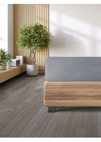 Spannbettlaken Irisette "Porto 20", grau, B:180cm L:200cm, Jersey, Obermaterial: 95% Baumwolle, 5% Elasthan, Bettlaken, Spannbettlaken, besonders elastisch