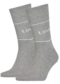 Levi's Socken LEVI'S "LEVIS SHORT CUT LOGO SPORT 2P", Damen, Gr. 39-42, grau (grau melange), Baumwollmischung, unifarben, normal, Socken Socken, mit breitem Logobund