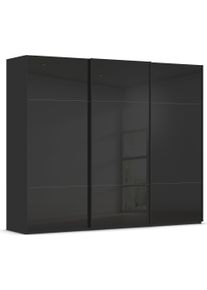Schwebet&uuml;renschrank Rauch "Kleiderschrank Schrank Garderobe Schlafzimmerschrank CONTIDO", schwarz (schwarz, glas schwarz), B:271cm H:223cm T:68cm, Holzwerkstoff, Schr&auml;nke, Schwebet&uuml;renschrank, aus hochwertigem Material in 6 Breiten 2 Griff-Farben MADE IN GERMANY