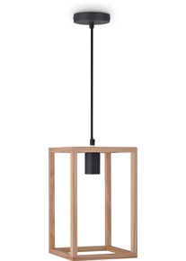 Paco Home Pendelleuchte "BJ&Ouml;RN", schwarz, H: 30cm, Leuchten, LED Pendellampe Wohnzimmer Esszimmer Modern Holz Einflammig E27, Pendelleuchte