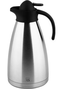 Isolierkanne CS KOCH-SYSTEME "Cottbus", grau (schwarz, edelstahlfarben), 2 l, Edelstahl, Kannen, Isolierkanne, Einhandbedienung