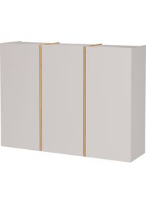 Schuhschrank Germania "GW-Libbiano Plus", kaschmir, navarra, eiche, nachbildung, B:138cm H:103cm T:38cm, Holzwerkstoff, Schr&auml;nke, Schuhschrank, griffloses Design mit Balkonoptik