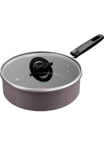 Schmorpfanne Tefal "Ceramic Control Grey", grau, B:25,5cm H:11,7cm L:41,7cm &Oslash;:24cm, Pfannen, Schmorpfanne, Keramikbeschichtung, Induktion, Thermo-Signal Temperaturanzeiger