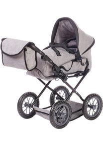 Kombi-Puppenwagen KNORRTOYS "Ruby - Stone", grau (stone), Puppenwagen, KinderB:37cm H:64cm T:51cm, Kunststoff, Metall, Stoff, Kombi-Puppenwagen, mit Wickeltasche, B:37cm H:64cm T:51cm