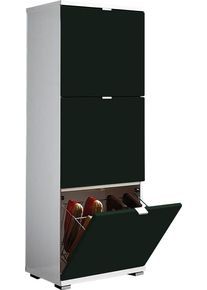 Schuhschrank Germania "COLORADO", schwarz-wei&szlig; (wei&szlig;, schwarz), B:53cm H:132cm T:30cm, Schr&auml;nke, Schuhschrank