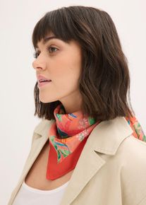 Scarf med tropiskt m&ouml;nster - orange - storlek Onesize - bonprix