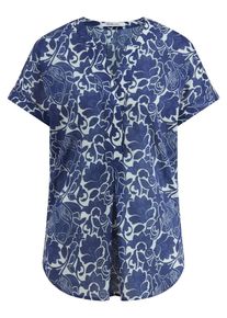 Peter Hahn - Bluse mit Rundhals-Ausschnitt, blau, Gr. 46, Baumwolle