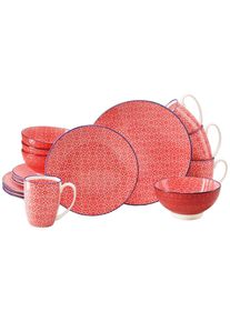 Creatable , Rot, Wei&szlig; , Keramik , Mosaik , 300 ml,400 ml , stapelbar , Kochen & Essen, Geschirr, Geschirrsets