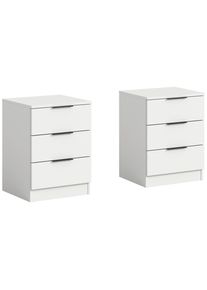 Mid.you , Wei&szlig; , Holzwerkstoff , Holzoptik , 6 Schublade(n) Schubladen , 45x60x40 cm , FSC MIX , Schlafzimmer, Nachtk&auml;stchen