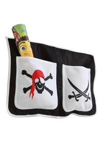 Mid.you , Schwarz, Wei&szlig; , Textil , Pirat , 2 F&auml;cher , 56x32x2 cm , Kinder- & Jugendzimmer, Kinderbetten, Kinderbett-Zubeh&ouml;r