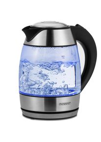 Deuba Wasserkocher UK Edelstahl Glas Innenbeleuchtung 18l silber schwarz