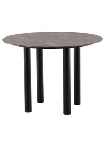 Livetastic , Schwarz, Dunkelbraun , Metall, Holzwerkstoff , furniert , rund , 106x75x106 cm , Esszimmer, Esszimmertische, Esstische