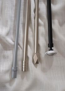Bastone per tenda estensibile con terminale, Argento, Taglia 70-120 cm, bonprix
