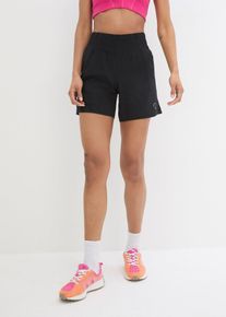 Shorts sportivi con cinta smock ad asciugatura rapida, Nero, Taglia 60, bonprix