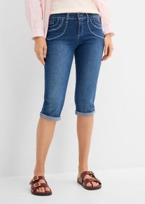 Jeans cropped straight vita media, Blu, Taglia 42, bonprix