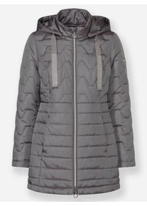 Dames Gewatteerde jas met glanzende accenten in grijs ,maat 36, WITT, 100% Polyester
