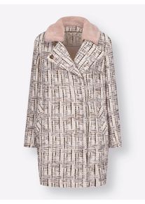 Damen Boucl&eacute;jacke mit Woll-Anteil in sesam-grau-gemustert ,Gr&ouml;&szlig;e 44, WITT, 70% Polyester, 30% Wolle