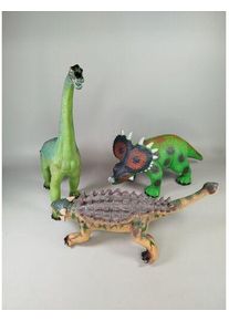 Dinosaurier Figuren Set von 3 - Brachiosaurus, Triceratops, Ankylosaurus
