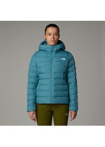 Funktionsjacke The North Face "W ACONCAGUA 3 HOODIE", Damen, Gr. S, blau (algae blau), Obermaterial: 100% Polyester, unifarben, hoch geschlossener Ausschnitt, eingesetzt elastischer Bund, Jacken Funktionsjacke, mit Kapuze und Kordelzug, hochschlie&szlig;ender Kragen, wasserabweisend