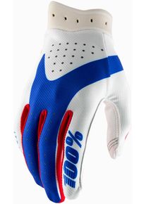100 Percent ITrack, gants , couleur: Blanc/Bleu/Rouge , taille: M