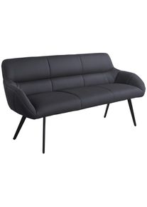 Novel Sitzbank, Grau, Schwarz, Metall, Textil, 182x86x66.5 cm, Esszimmer, B&auml;nke, Sitzb&auml;nke