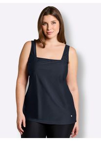 sheego Damen Tankini-Oberteil mit Karree-Ausschnitt in tiefblau ,Gr&ouml;&szlig;e 54E, Witt, 80% Polyamid, 20% Elasthan. Netzware: 85% Polyamid, 15% Elasthan