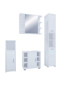 Mid.you , Wei&szlig; , Holzwerkstoff , 120 cm , stehend, Spiegel mit Ablage , Badezimmer, Badm&ouml;bel-Sets & -Serien, Badm&ouml;bel-Sets