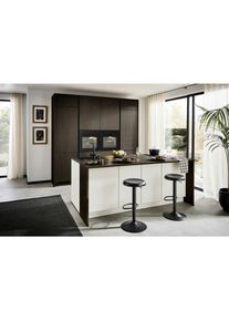 Express-Kuechen , Wei&szlig;, Dunkelbraun , Holzwerkstoff , 2 Schublade(n) Schubladen , 249.2 cm , in den Filialen individuell planbar, individuelle Inneneinteilung, in den Filialen verschiedene Griffe erh&auml;ltlich, Zusatzausstattung erh&auml;ltlich, in den Filialen verschiedene Arbeitsplatten erh&auml;ltlich, verschiedene Arbeitsh&ouml;hen m&ouml;glich, h&ouml;henverstellbare F&uuml;&szlig;e, vormontierter Korpus, Anti-Fingerprint , K&uuml;che,